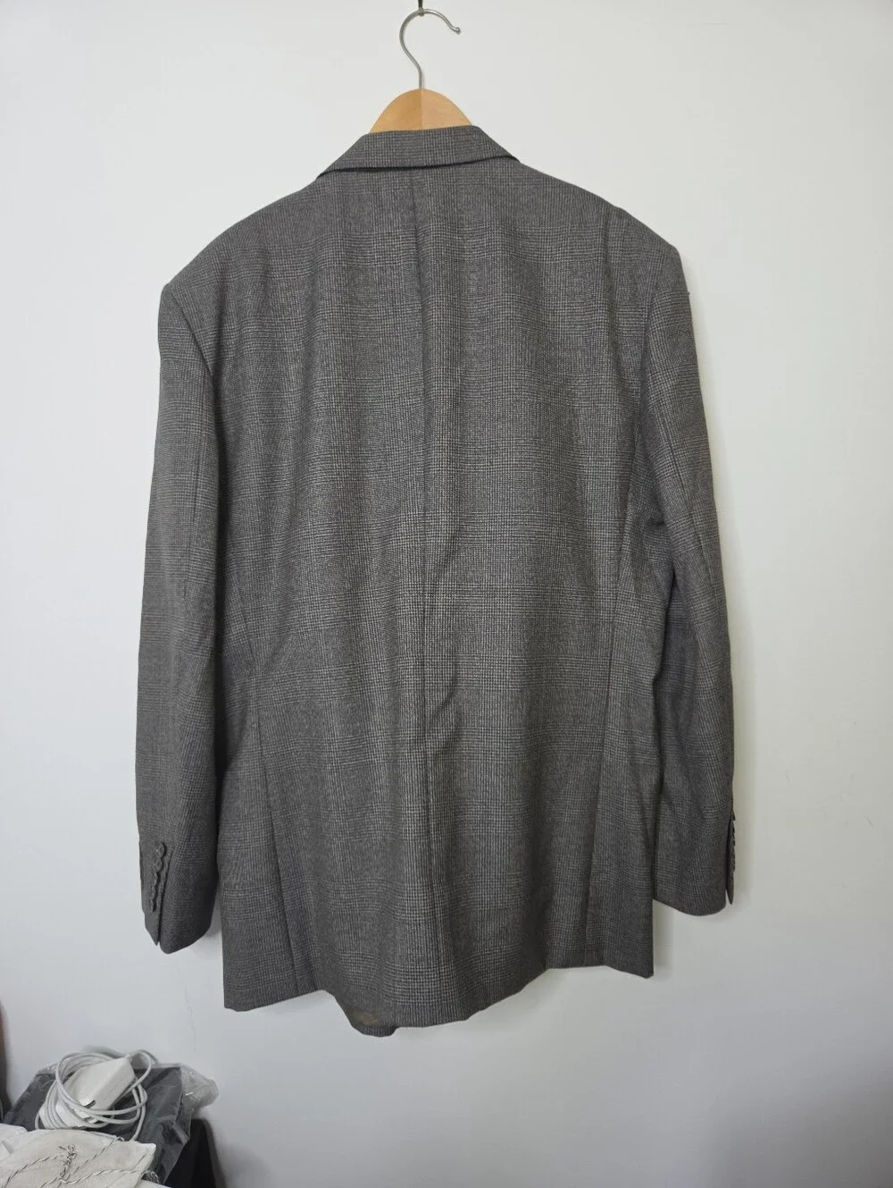 Gucci Double-Breasted Gray Glen Plaid Vintage Blazer Size 48 (EU 58) NWT